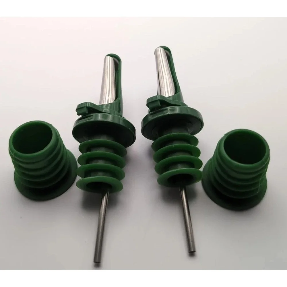 2 pack of Pourers‎ Spill-Stop Fast Chrome Tapered Pourers with Poly-Kork,